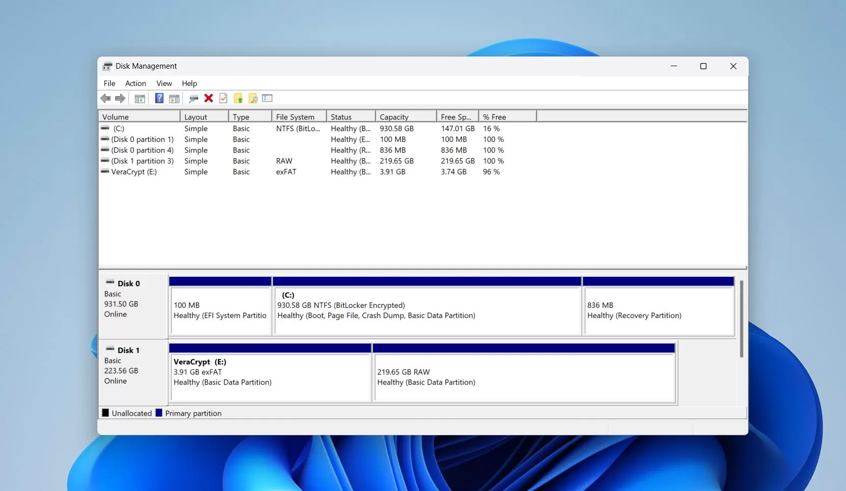 Disk Management Open Recovery