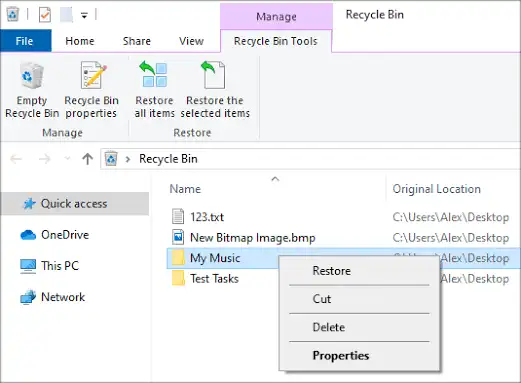 Restoring Deleted Files From The Recycle Bin In Windows 10