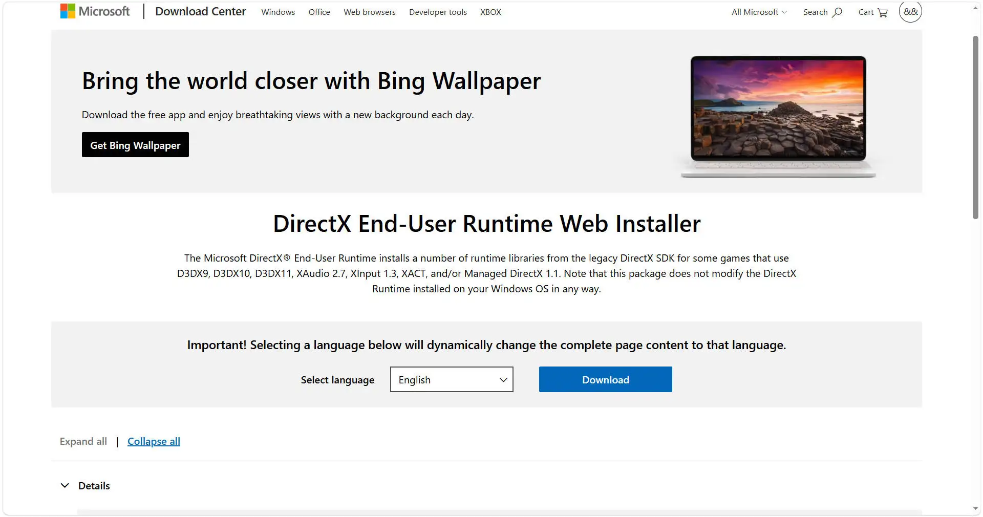 Official DirectX Runtime download page