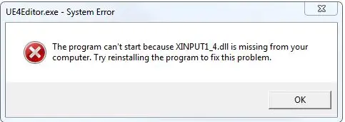 Ошибка отсутствия xinput1_4.dll в Windows