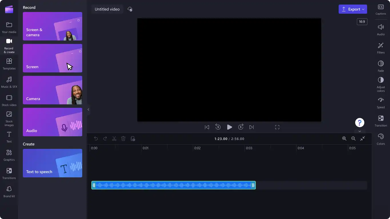 Запись вкладки браузера со звуком в Clipchamp