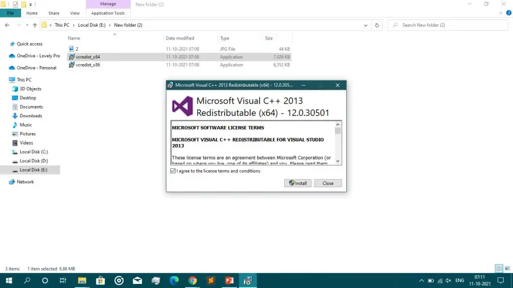 Установка распространяемого пакета Microsoft Visual C++ для исправления ошибки hostfxr.dll